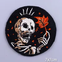 Shop Embroidered Patches for Clothing | Iron-On Stickers: Lantern Man, Skull Biker Stripes, and More | Buy Jackets Patches Online - Image 3
