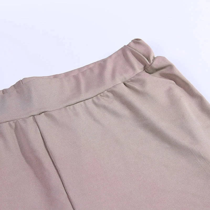 WannaThis, комплект из 2 предметов, Женская водолазка, укороченный топ и леггинсы, осенняя мода с длинными рукавами, простой черный эластичный обтягивающий комплект
