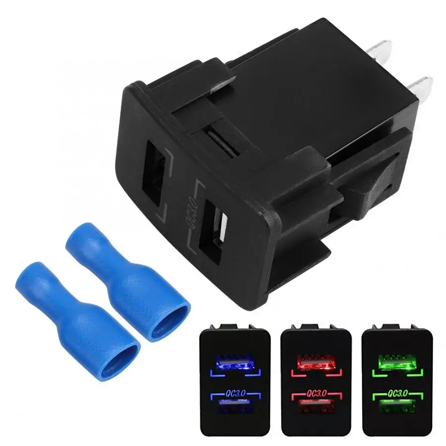 Зарядное устройство подходит для Toyota Dual QC3.0 Быстрая зарядка двойной USB зарядное устройство разъем модификация для телефона