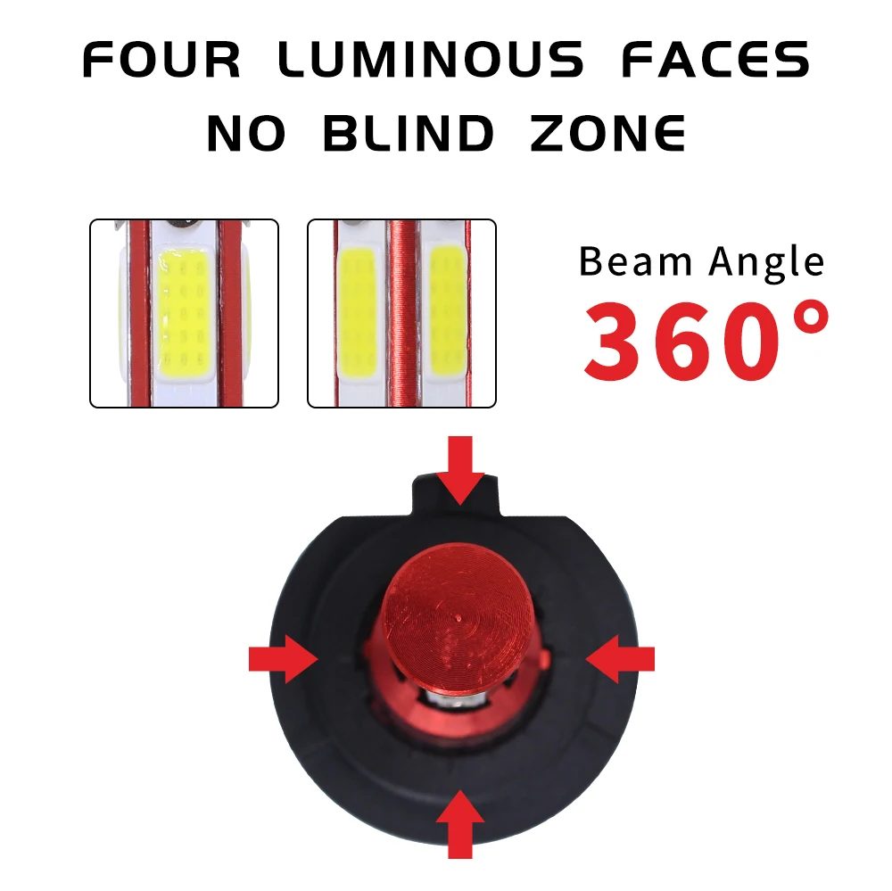 2x K7 H1 H3 H7 фар автомобиля лампочки H4 9005 9006 9004 9007 H13 880 огни 10000LM 4 стороны супер яркие светодиодные чипы светодиодные фары