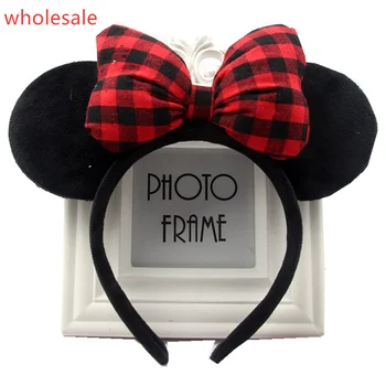 

10/20/30pcs Navidas Wholesale Cartoon Ears HeadBand Accessories Minnie Stereo Bow Headband Hair Bows Christmas Birthday Party