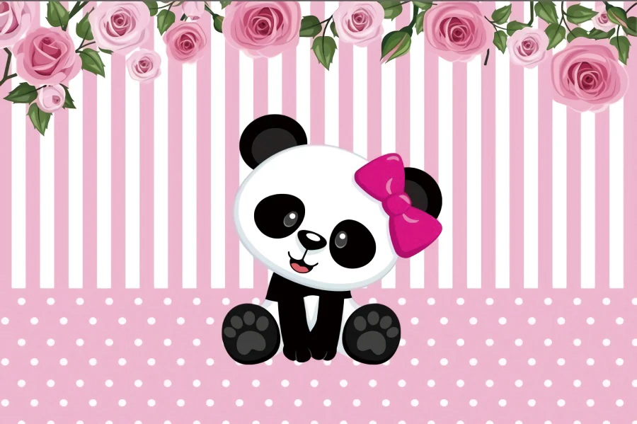 NZY04103 Laeacco Panda Green Bamboos с днем рождения Портретные Детские фотографии фоны для фотостудии - Цвет: NZY04103