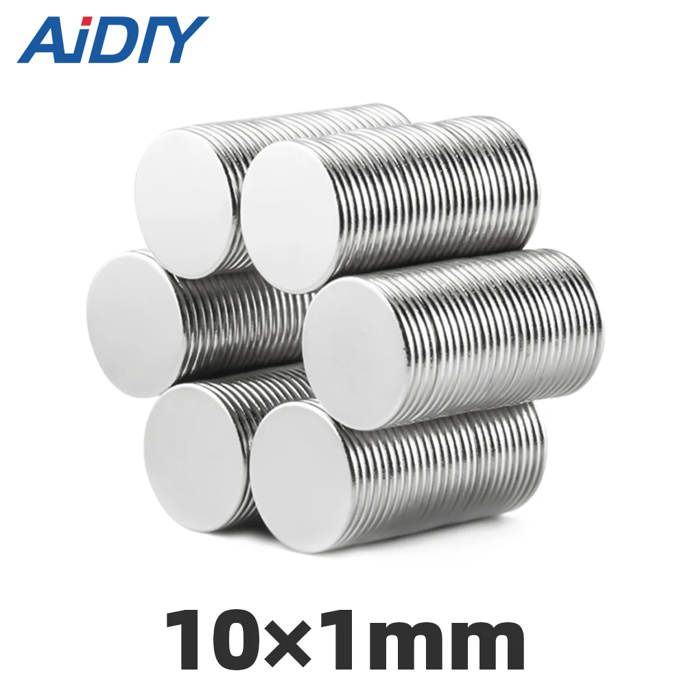 

AI DIY 20/50/100Pcs 10mm X1mm N35 Round Strong Neodymium Magne tSheets Mini Small Rare Earth Refridgerator Magnets Disc 10*1mm