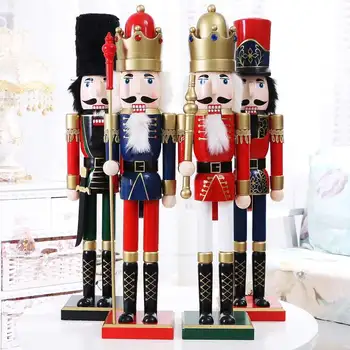 

60CM Nutcracker Soldier Christmas Decoration Ornaments For Home Wooden Figurine Handcraft Walnut Puppet Toy New Year Gifts