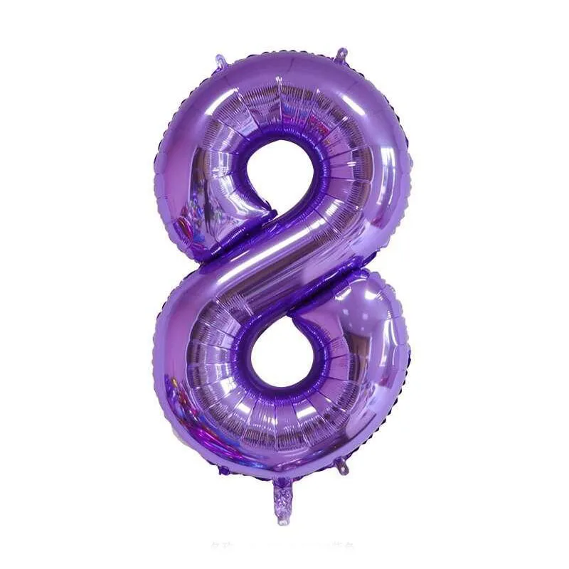 Лаванда 40 дюймов фиолетовый большой цифровой алюминиевый шар для детского праздника в честь Дня Рождения празднование юбилея украшения