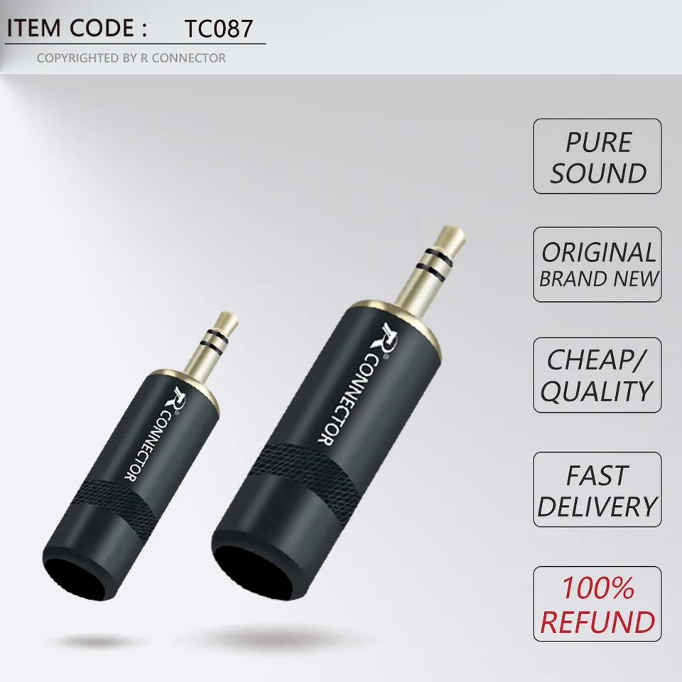 thumbnail image 2 of 3PCS 3.5mm 4 Pole Connector With Light Black Stainless Steel Metal Case 2 of 9