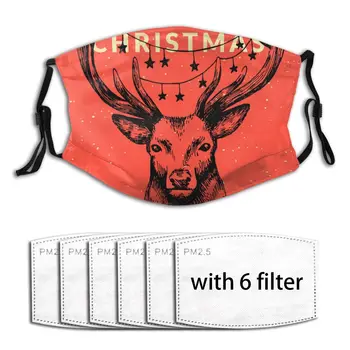

Christmas Deer Mask Mouth Face Mask Anti Dust Mask with Replaceable Filter