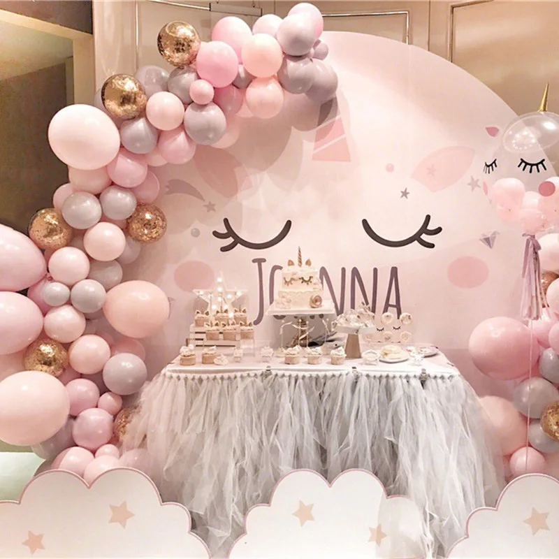 Kit De Ballons En Arc Licorne 73 Guirlande De Decor De Mariage De Fete D Anniversaire Pour Enfants De Saint Valentin Gris Pastel Rose Aliexpress