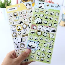 Креативные плоские кавайные декоративные наклейки в виде панды с позолотой, клейкие наклейки, скрапбукинг, сделай сам, дневник, канцелярские наклейки, подарок
