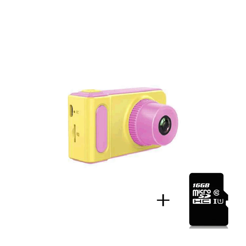 pink with 16G Детская мини-камера детские развивающие игрушки для детей детские подарки на день рождения 3MP цифровая камера 1080P проекционная видеокамера - Цвет: pink with 16G