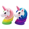 Jumbo Colorful Unicorn Head Squishy Soft Slow Rising Scented Squishy Kids Grownups Stress Relief Squeeze Toys Toy 13*11*7.5 CM 1