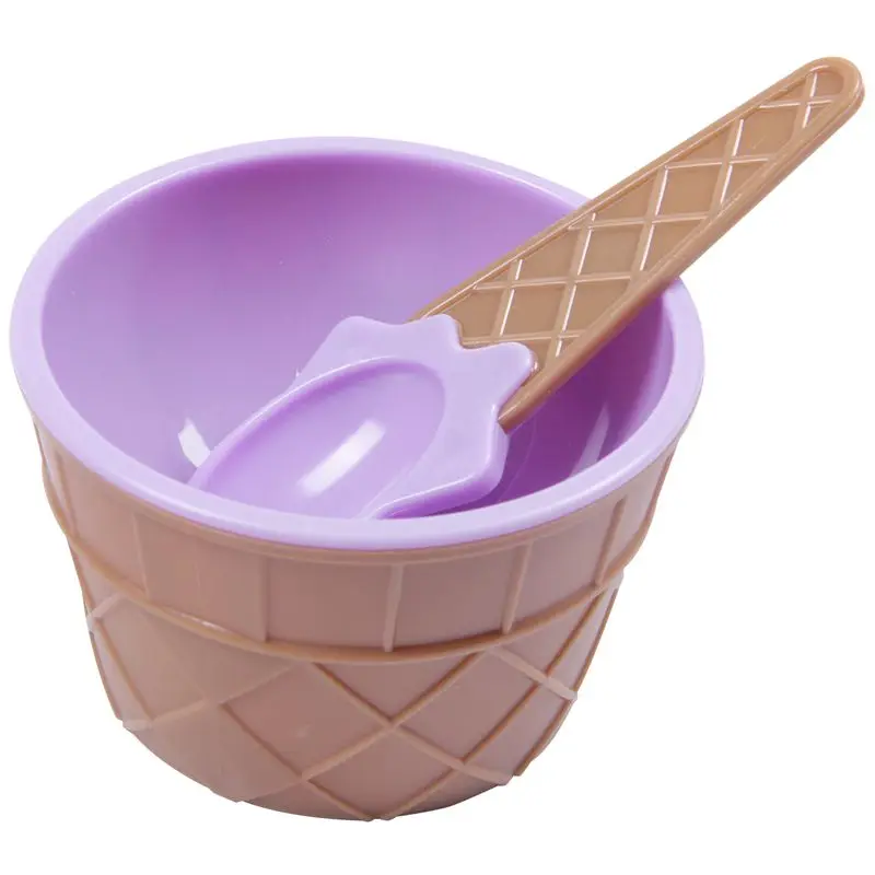 Cute Ice Cream Bowl Spoon Ice Cream Cup Children Plastic Bowl Moent 6Pc Kids Ice Cream Bowls Ice Cream Cup Couples Bowl Gifts Dessert 