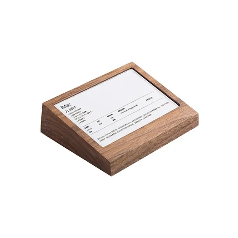

7.5x10cm Name Card Display Acrylic Panel Wooden Table Menu Sign Holder Stand Price Paper Tags Label Rack