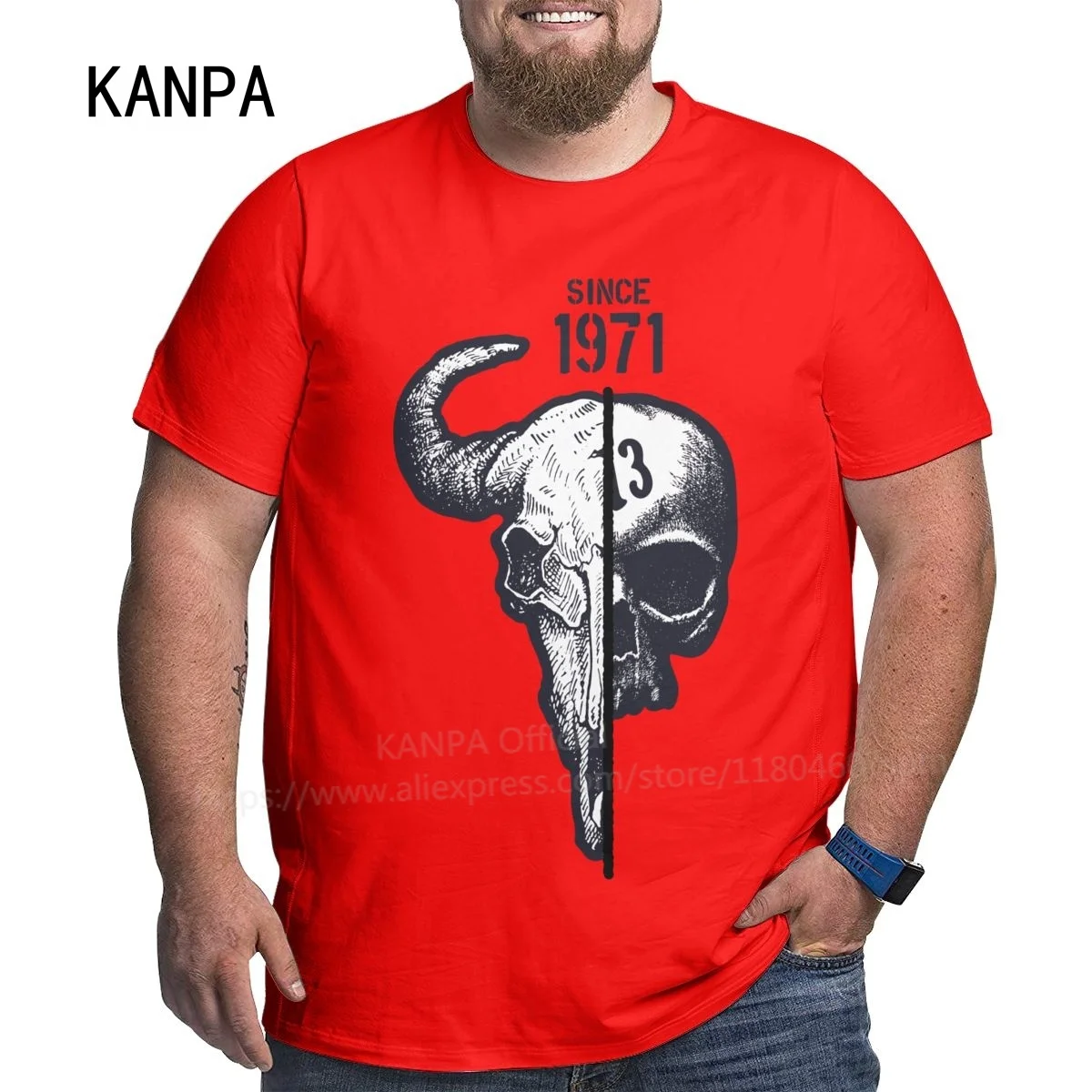 Футболка мужская из натурального хлопка с принтом коровы и черепа | Мужская