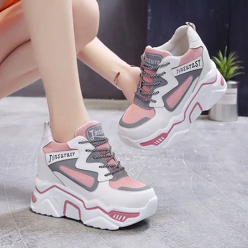 Nieuwe Ins Witte Hoge Hak Sneakers Vrouwen Chunky Schoenen Wedge Sneakers  Meisjes Roze Platform Tenis Trainers Vrouw Dikke Zolen schoenen|Sneakers  voor vrouwen| - AliExpress