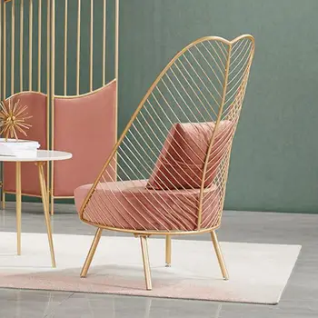 

Light luxury Nordic single small sofa net red section ins style bedroom living room simple American balcony iron chair
