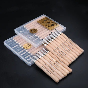 

Professional Wood Carving Chisel Hand Tool Set Woodworking Chisel Rubber Seal Stamp Carving Knife for Basic Wood Cutting