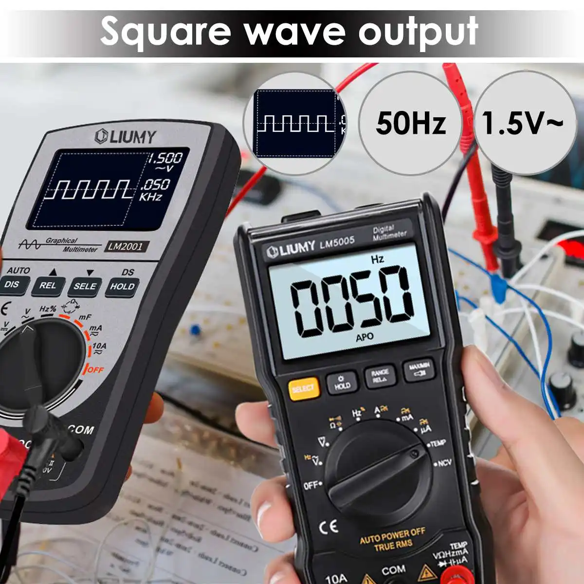 LM5005 ЖК-цифровой мультиметр TRMS 6000 счётчик Тестер Авто Диапазон AC/DC для Вольтметр Амперметр Ом тестер метр+ батареи