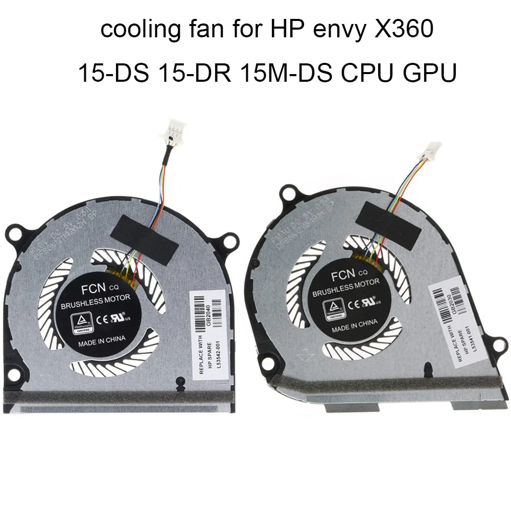 Computador para hp Envy X360 15-ds 15-dr 15m-dr Dr0004 15m-ds Ds0011 Tpn-w142 pc Gpu Gráficos Cpu Cooler Fãs L53542 L53541001de
