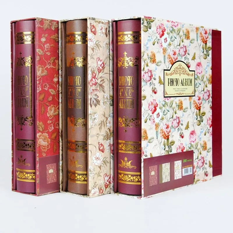Retro Floral Printed 6Inch Photo Album Memory Book For Wedding Family Picture Souvenir Storage Case Children Birthday Gift | Дом и сад