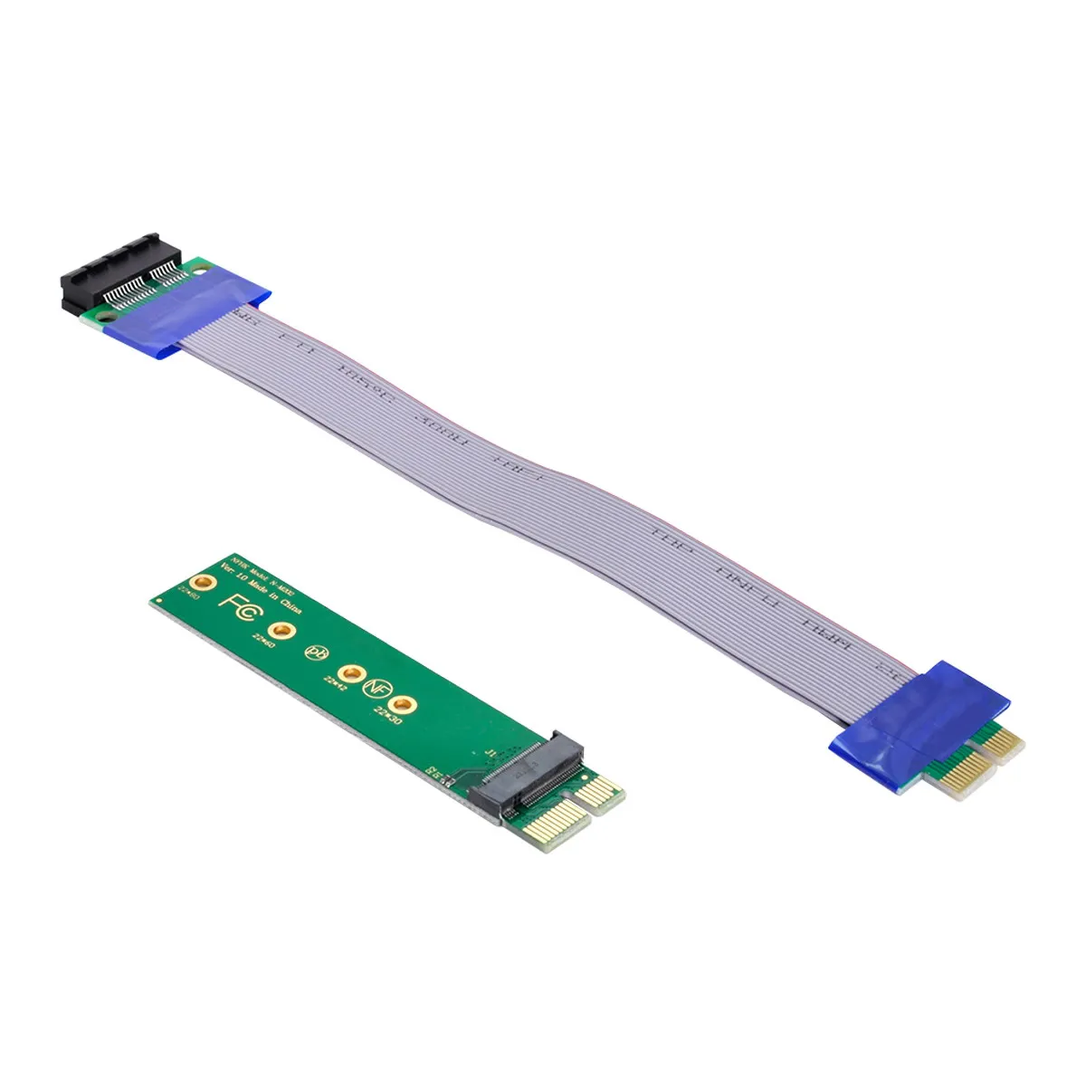Cablecc NGFF M-Key NVME AHCI SSD auf PCI-E 3.0 1x x1 Vertikaler Adapter mit Kabel Stecker auf Buchse Verlängerung 
