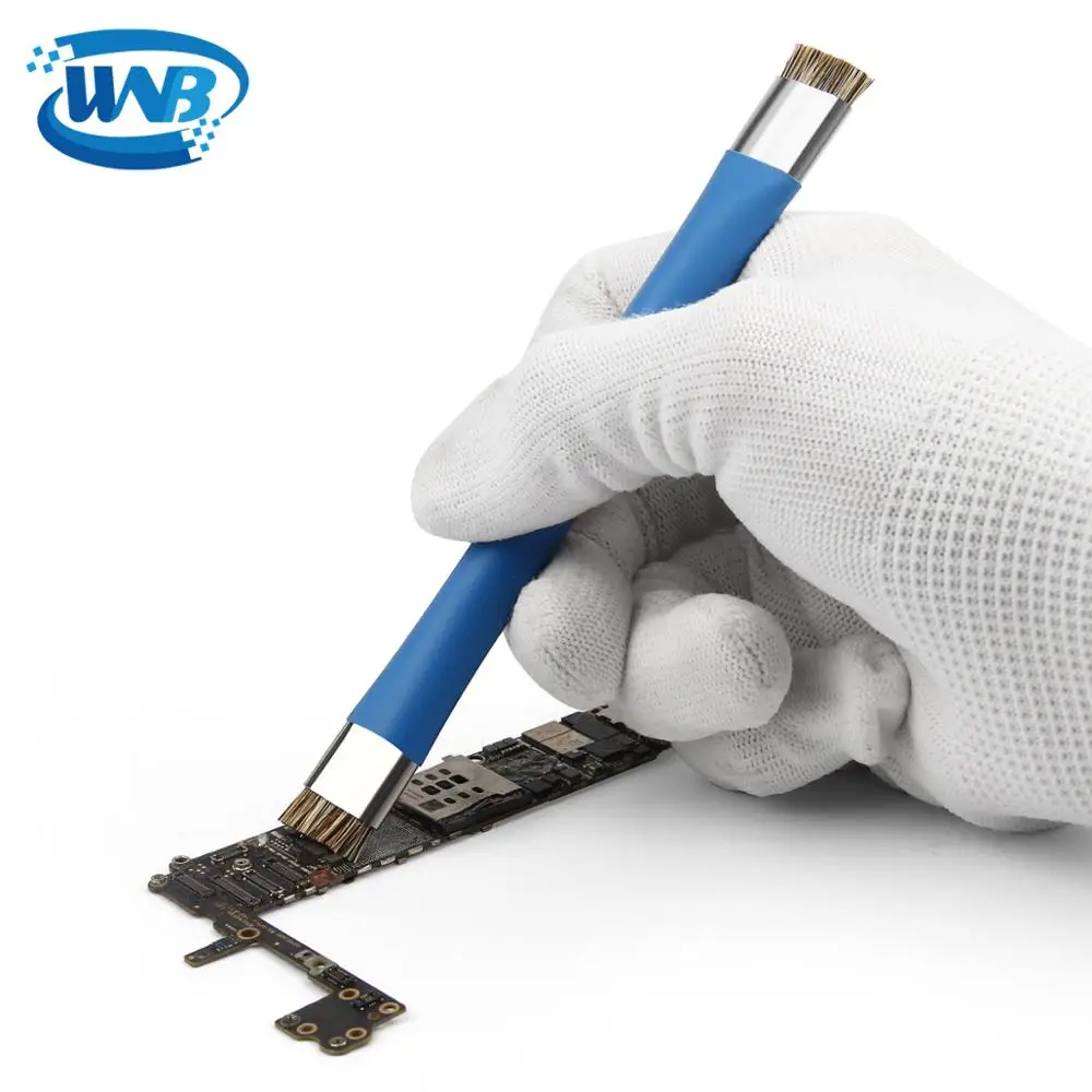 WNB Антистатическая щетка двойная головка изоляционная жесткая щетка для очистки пыли инструмент для ремонта ESD безопасный комплект для мобильного телефона материнская плата PCB BGA