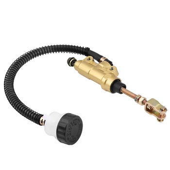 

Aftermarket Motorcycle Aluminum Alloy Rear Foot Brake Master Cylinder Pump Reservoir Gold for Honda CR125 CR250 CBR600