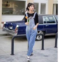 Модный женский джинсовый комбинезон Дамский весенний модный Свободный джинсовый комбинезон женский повседневный комбинезон легкий костюм с карманом