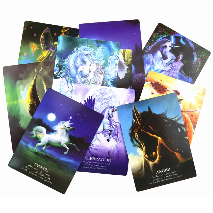 Unicorn guidance oracle Cards колода карт Таро прочитайте мифические гадания для Фортуны игр