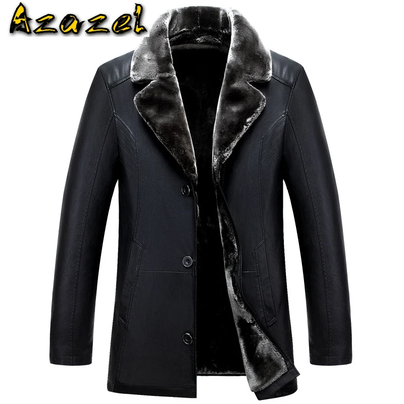

Russian Winter Mans Shearling Fur Coats In Stock Business Mens Velvet Jacket and Coat Plus Size 5XL Quality Fleece Overcoats Dad