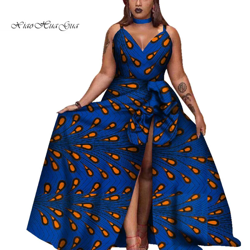 Ожерелье африканские платья для женщин Африканский Принт без рукавов вечерние платья Дашики размера плюс женская одежда 6XL WY4313 - Цвет: 11
