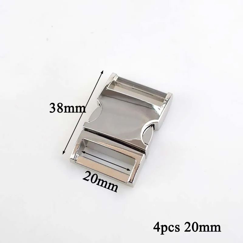 4pcs 20mm silver Meetee 2/4 шт. 10-38 мм металлическая пряжка изогнутая клипса для Паракорда Браслет ошейник сумки Ленточные Стропы пряжки аксессуары - Цвет: 4pcs 20mm silver