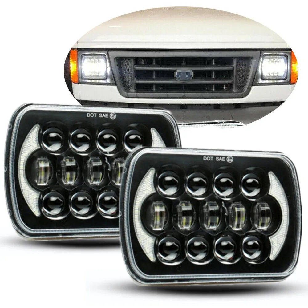 105W H4 5X7 "7X6 Pollici Rettangolo Led Faro Drl Per Toyota Pickup Truck Jeep Cherokee Xj