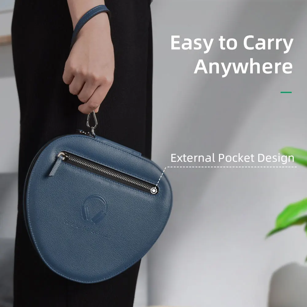 WiWU Leather Bag for AirPods Max Full Protection Hard Case Airpods max with Low Power Mode Portable Carrying Handle | Электроника