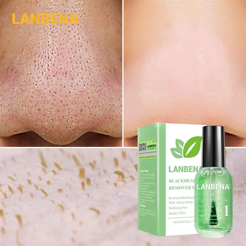 LANBENA beauty уход за кожей, маска для удаления черных точек, сыворотка для глубокой очистки, сужающая поры, очищающая от угревой сыпи, эссенция гладкая