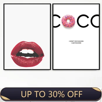Preise Sexy Lip Donuts Positive Zitate Wand Kunst Leinwand Malerei Nordic Poster Und Drucke Kunst Wand Bilder Für Wohnzimmer Salon Decor