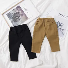 Штаны для мальчиков г. Новые стильные однотонные повседневные штаны на осень и зиму верхняя одежда в западном стиле детские брюки в Корейском стиле