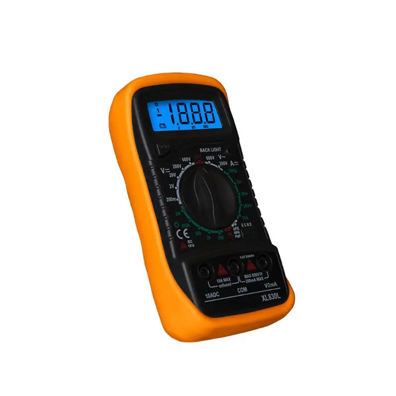 XL830L Цифровой мультиметр Ручной ЖК-дисплей подсветка AC/DC Амперметр Вольтметр Сопротивление транзистор ом тестер метр Многофункциональный