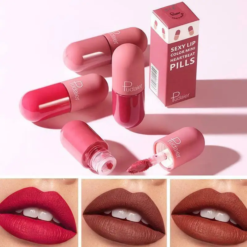 18 Color Mini Capsule Lip Tint Waterproof Sexy Matte Lip Gloss Non-Stick Cup Long Lasting Liquid Lipstick Makeup Lip Glaze 18 Color Mini Capsule Lip Tint Waterproof Sexy Matte Lip Gloss Non-Stick Cup Long Lasting Liquid Lipstick Makeup Lip Glaze