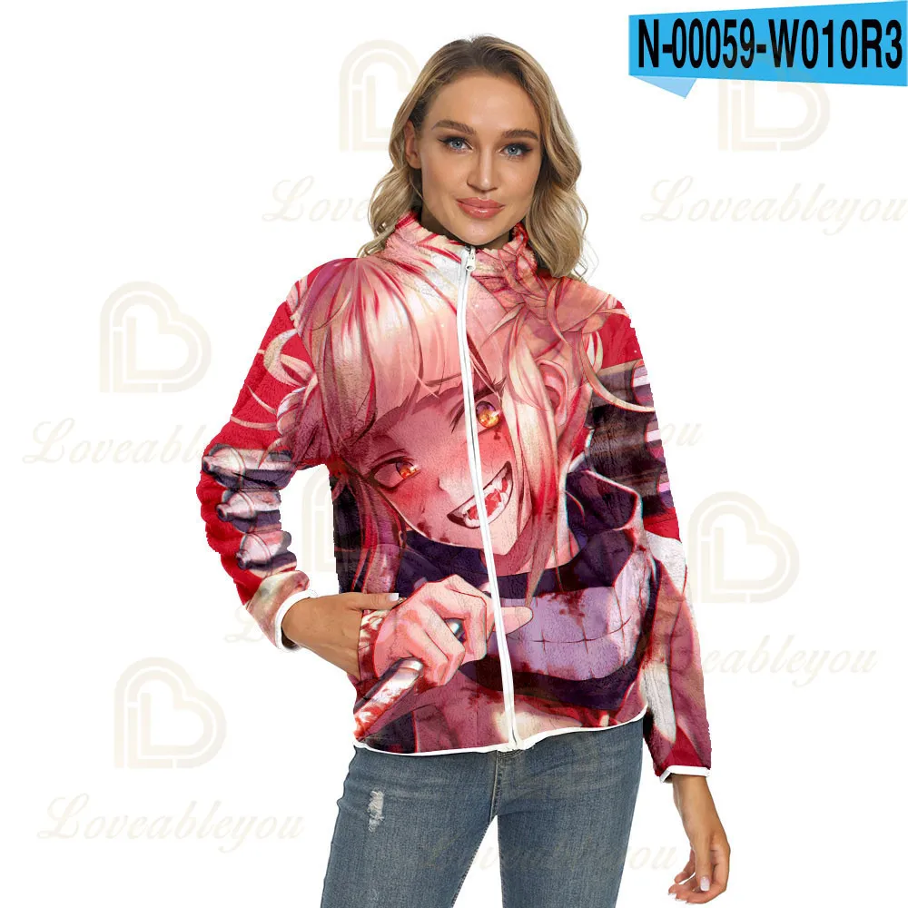 

My Hero Academia New Design Anime Cosplay Costume Hoodie Woman Stand Collar Thicken Flannel Sweatershirts Men Winter Coat Jacket
