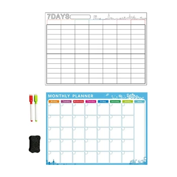 

1 Set Kids netic Dry Erase Planner Board Family Organize To Do List Toy & 1 Set netic Whiteboard Dry Refrigerator