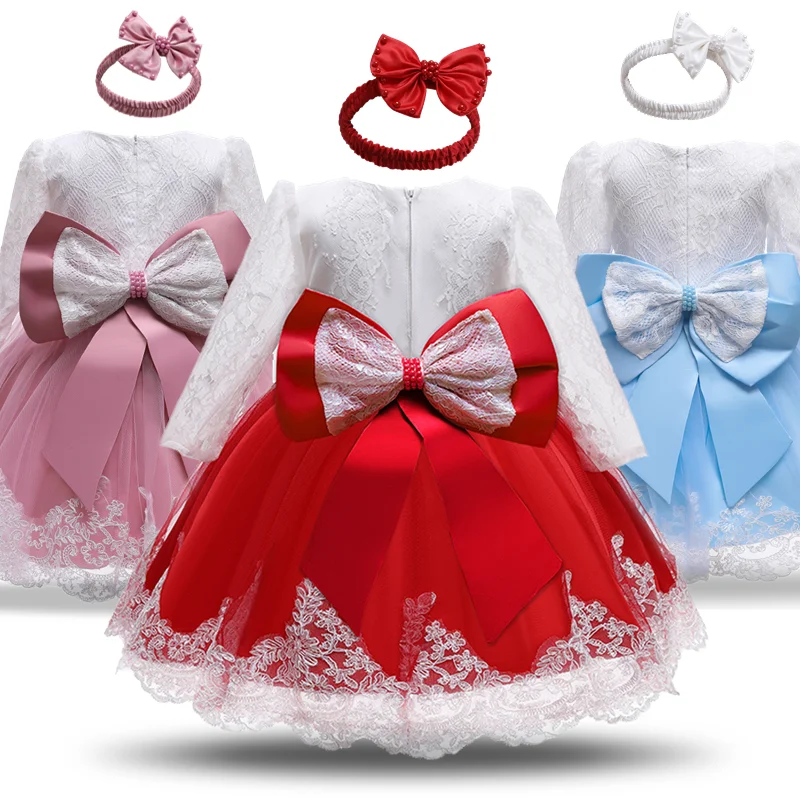 Рождественское платье для новорожденных девочек 1 год день рождения наряды
