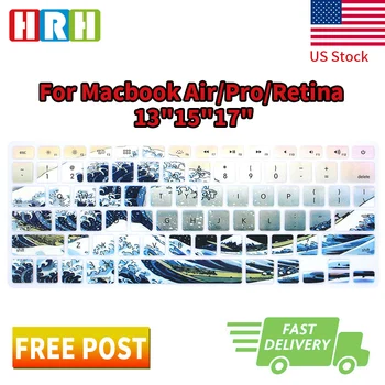

HRH 3D Waves Silicone Keyboard Cover Skin Protective Film for Macbook Air Pro Retina 13"15"17"English Version