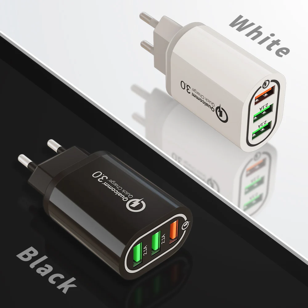 18 Вт USB зарядное устройство для iphone xiaomi huawei 5V 3.0A 3USB порт USB быстрая зарядка адаптер ЕС США usb зарядное устройство защита от перегрузки