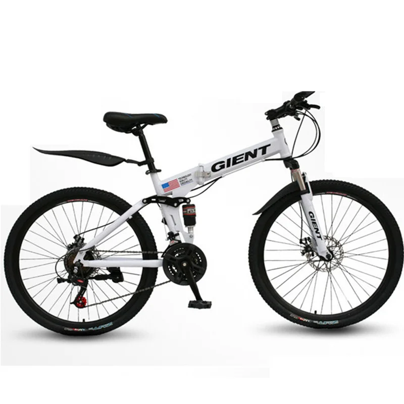 Perfect Mountain Folding Bike Bicycle 21 Speed 26 Inch Double Shock Absorption Shifting One Wheel Adult Men and Women 7