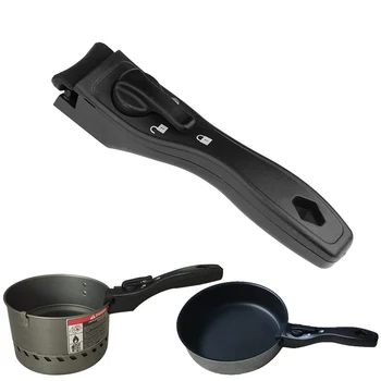 

Removable Pan Pot Handle Black Replacement Cookware Handle Detachable Anti-Scalding Hand Grip Bowel Clip Kitchen Cooking Tools