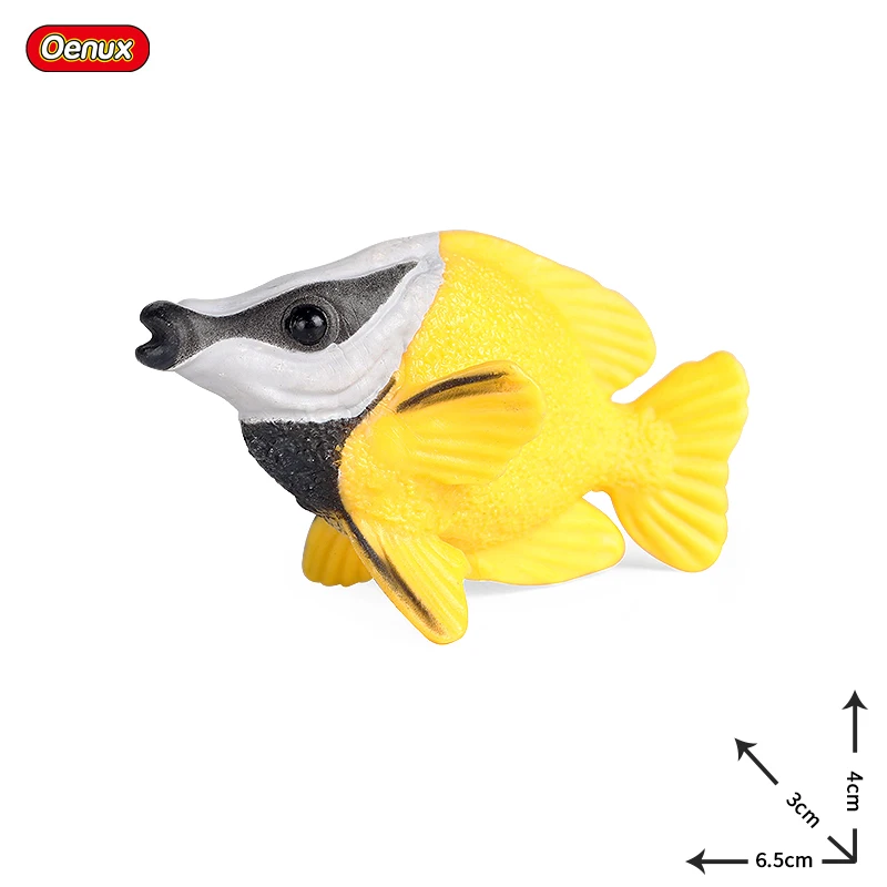 Oenux Sea Life Animals Model Action Figures Ocean Fish Sailfish Bass Grouper Salmon Aquarium Figurines PVC Educational Kids Toy