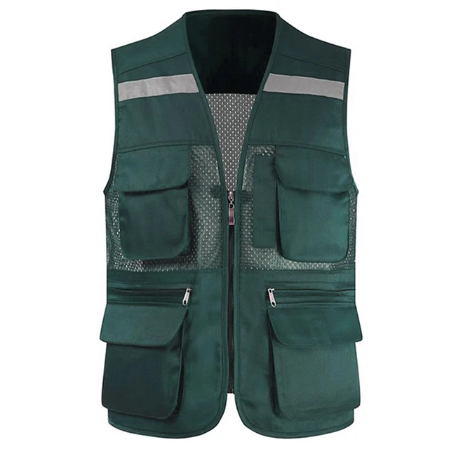 Men's Lightweight Breathable Outdoor Work Zipoer Vest With