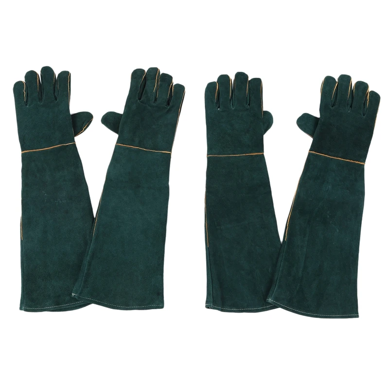 

Gloves Gardening Welding Wood Stove Work Gloves Heat Resistant Long Section,Green