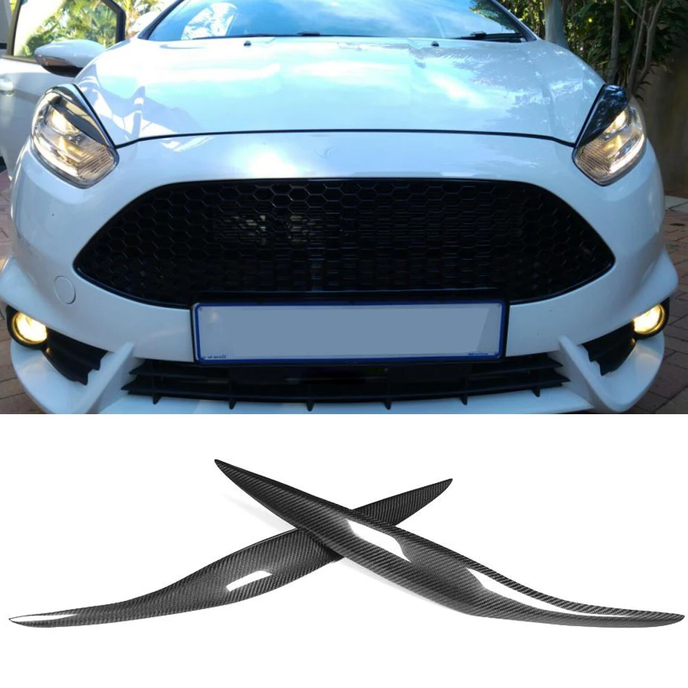 Углеродные волоконные веки для бровей Ford Fiesta 2012 2017 наклейка отделка сухие